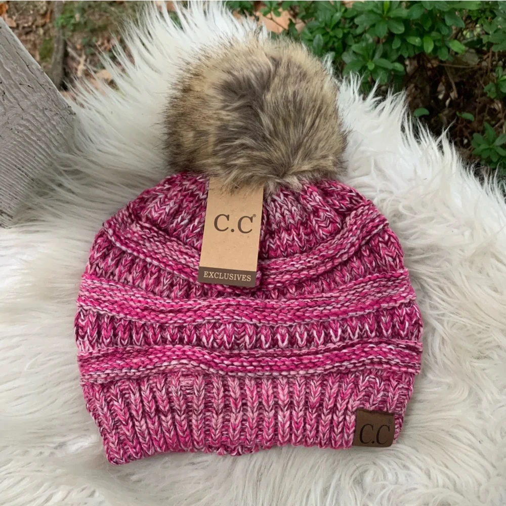 C.C Multi Tone Pom Beanie